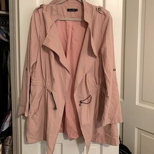 Amaryllis soft blush pink trench duster